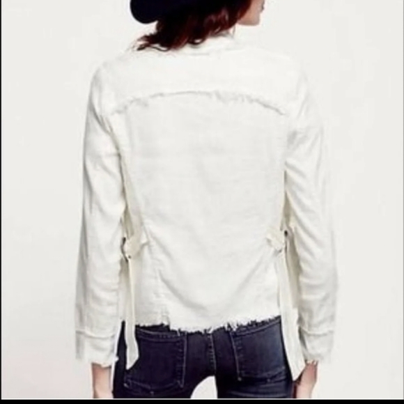 Free People linen frayed edge blazer size x-small - Picture 2 of 7